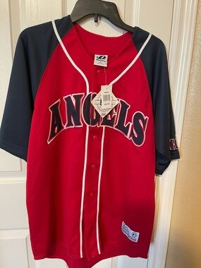 Dynasty Angels Red & Navy Baseball Jersey